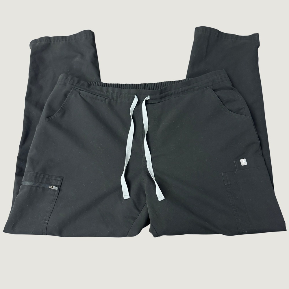 FIGS Technical Collection Black Cargo Scrub Pants Large Petite TW2000P
